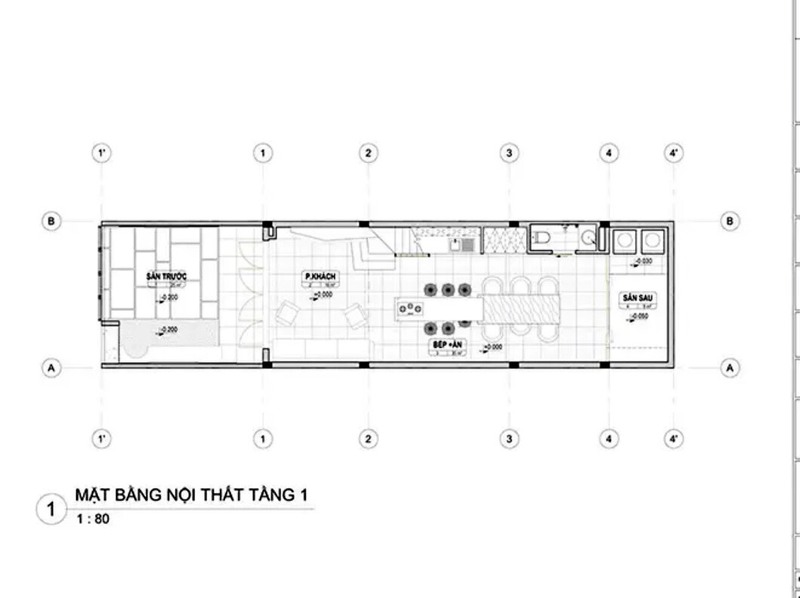 Bản vẽ công năng tầng 1