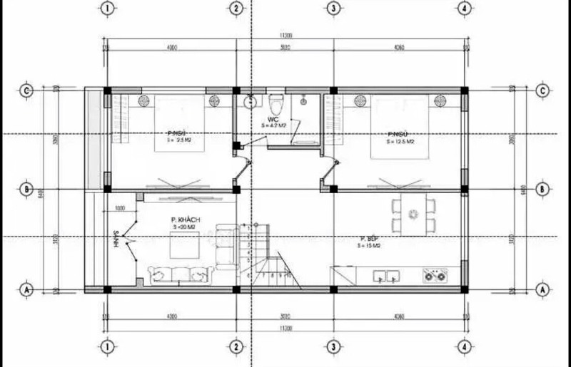 Bản vẽ công năng tầng 1