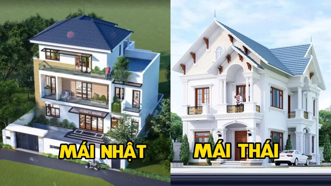 Nhà mái Thái có thiết kế phần chóp nhọn giống với nhà mái Nhật.