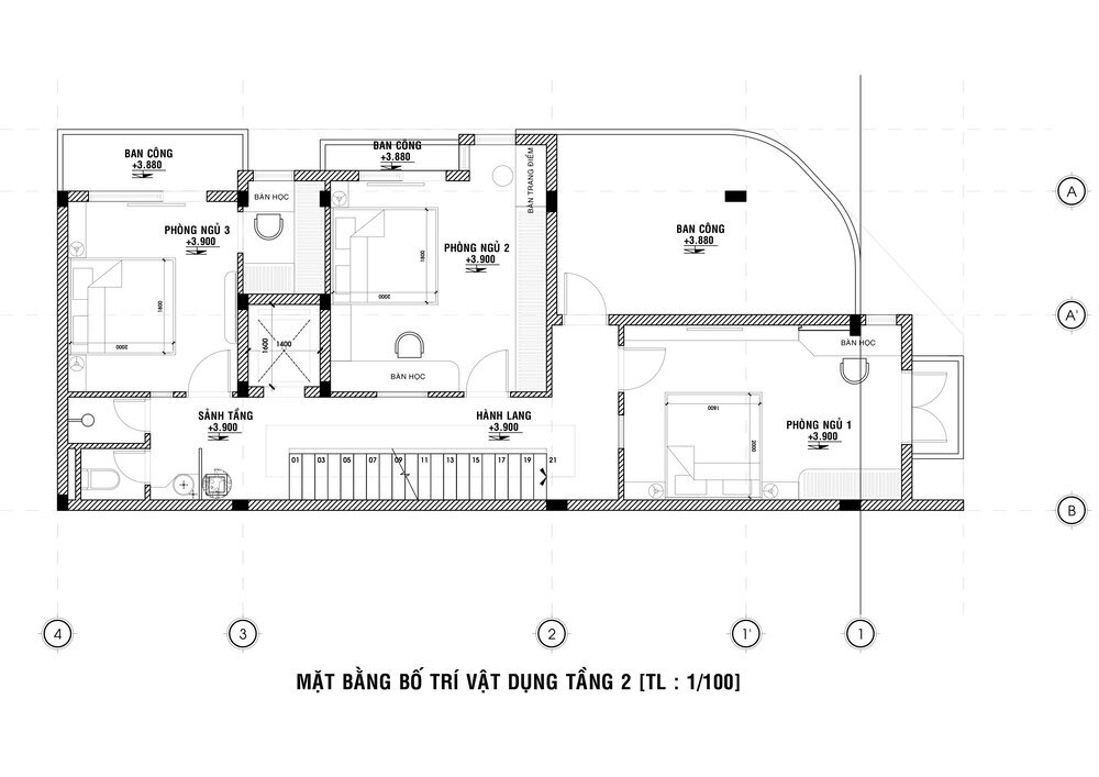 thiết kế nhà phố 2 mặt tiền 6x20m sang trọng tại Đắk Lắk