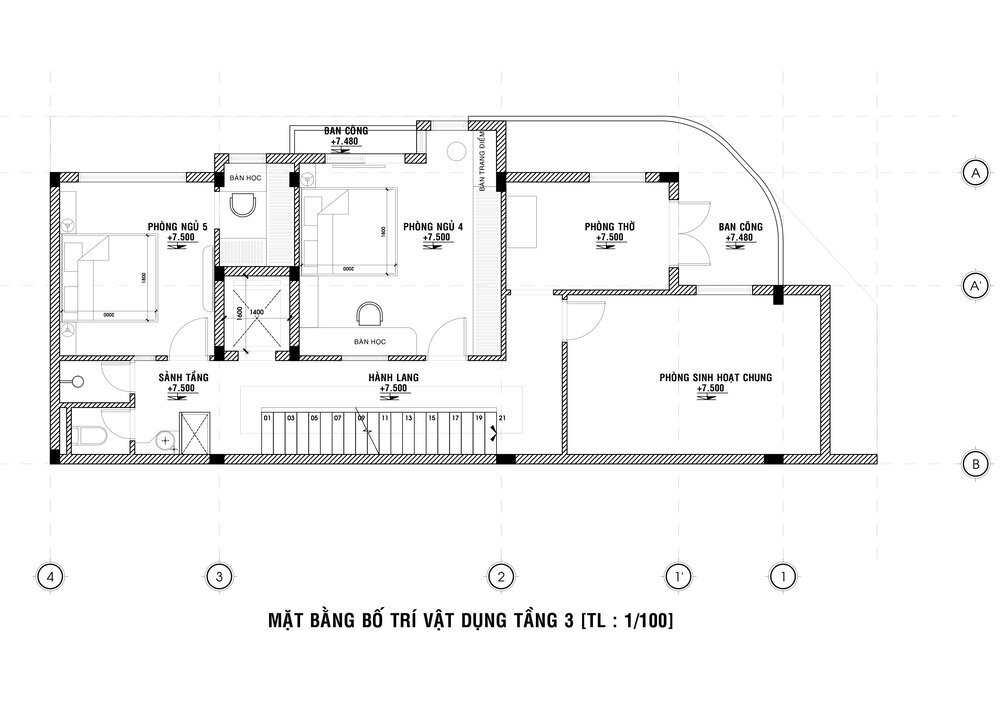 thiết kế nhà phố 2 mặt tiền 6x20m sang trọng tại Đắk Lắk