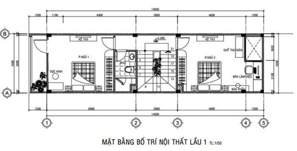 Thiết kế nhà phố 3 tầng 4x16 mái bằng