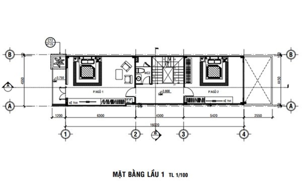 Nhà 2 tầng 4x16 hiện đại, sang trọng