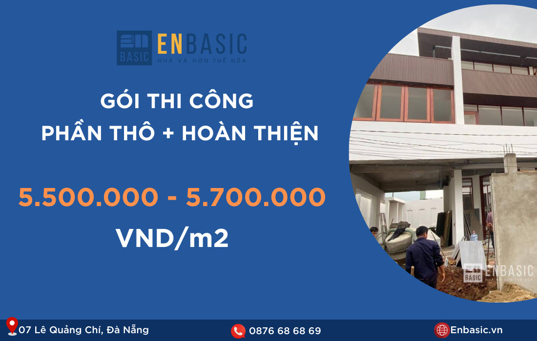 giá xây nhà trọn gói phần thô và hoàn thiện