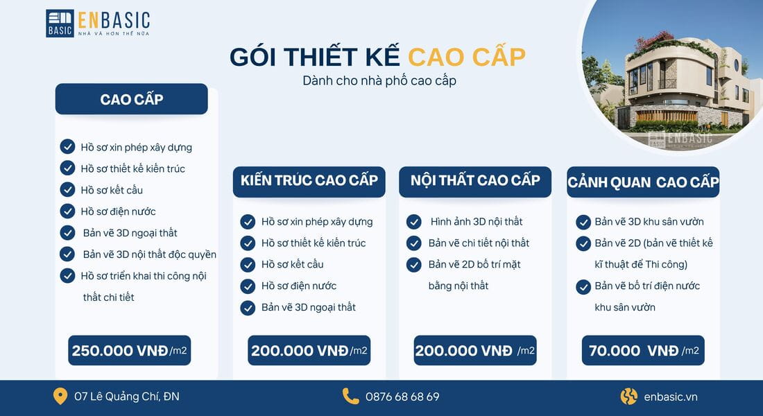 Bảng giá thiết kế tại enbasic