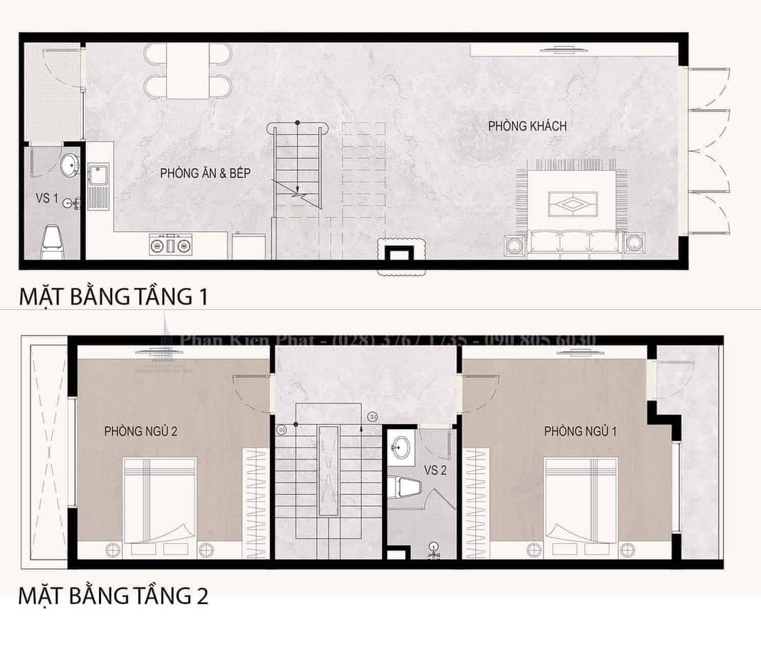 Bản vẽ công năng 2 tầng 