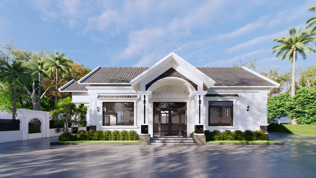 mẫu nhà 1 tầng diện tích 8x14m