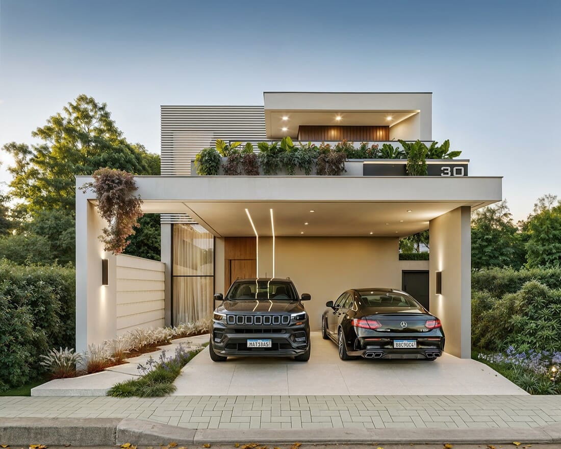 Mẫu nhà ngang 8 dài 14m 2 tầng phong cách hiện đại, đẳng cấp