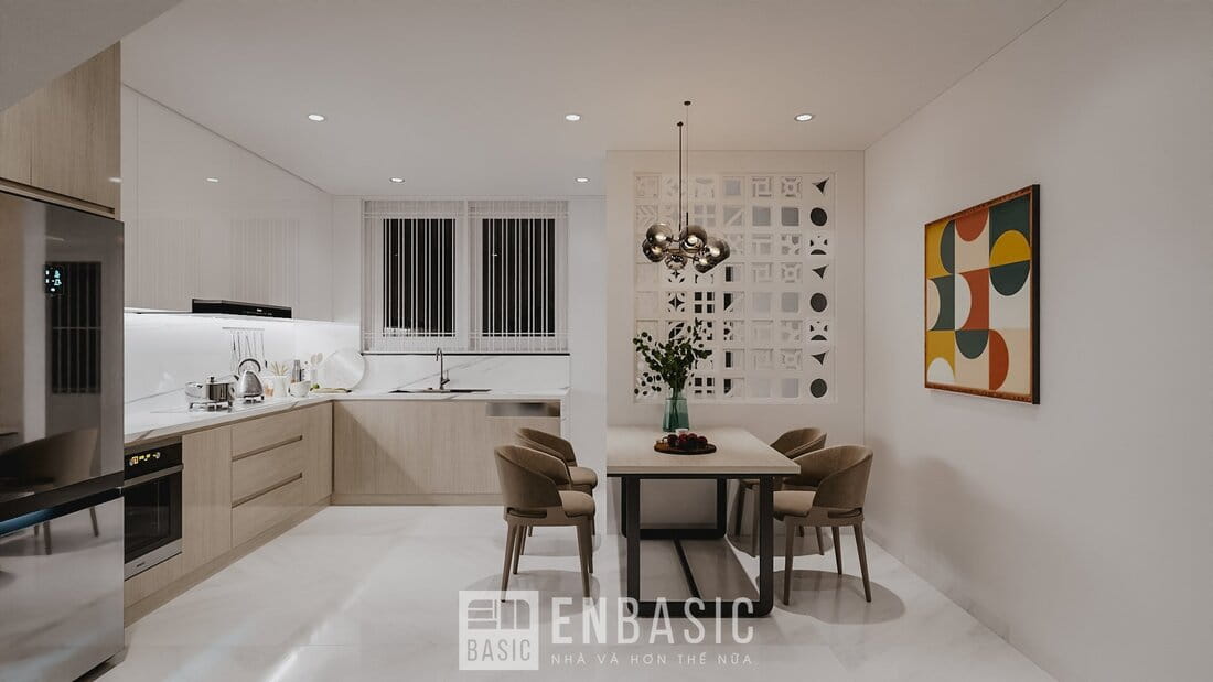 nhà bếp nhỏ đẹp dáng chữ L