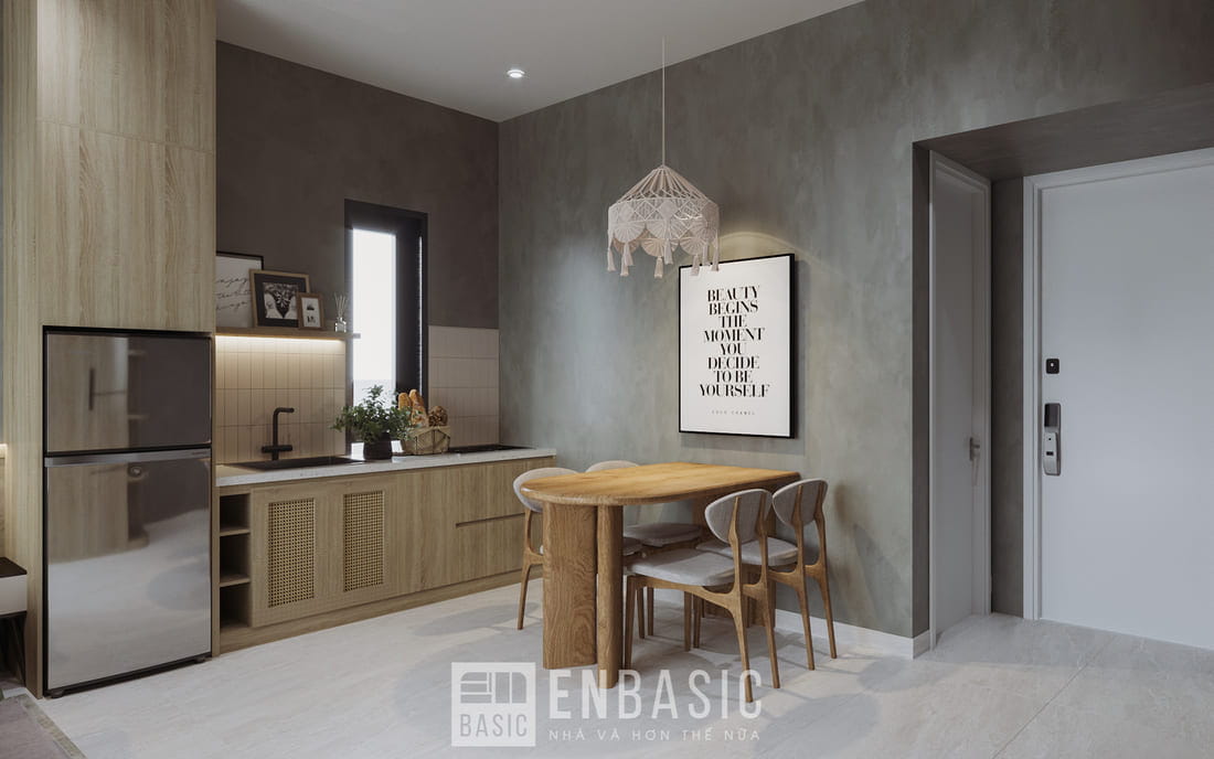 bố trí nhà bếp diện tích nhỏ với bếp chữ I