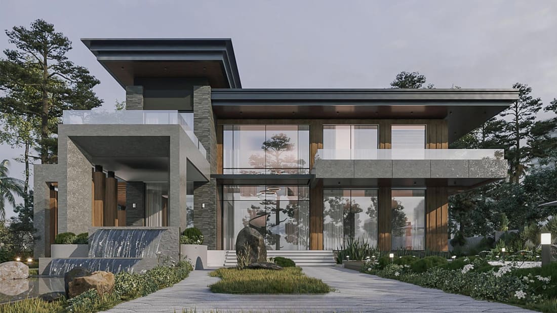 Mẫu nhà villa 2 tầng đẹp sang trọng, đẳng cấp