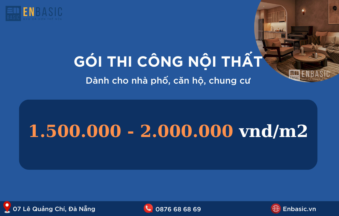 giá thi công nội thất dành cho nhà phố, căn hộ, chung cư