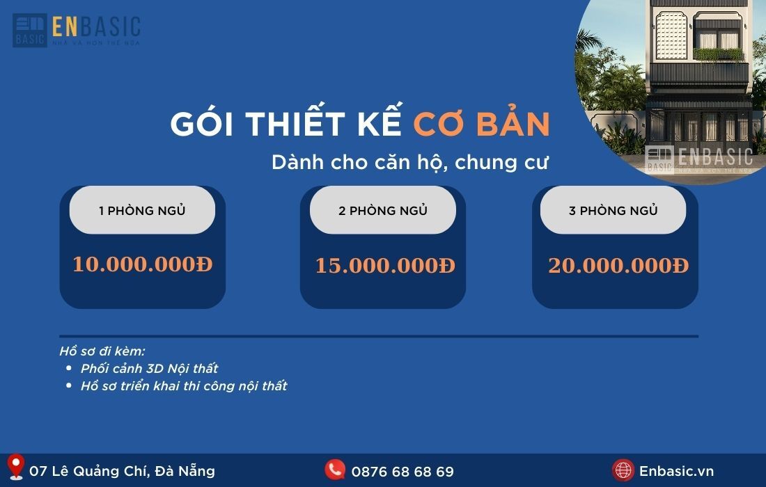 Gói thiết kế căn hộ, chung cư cơ bản tại EnBasic