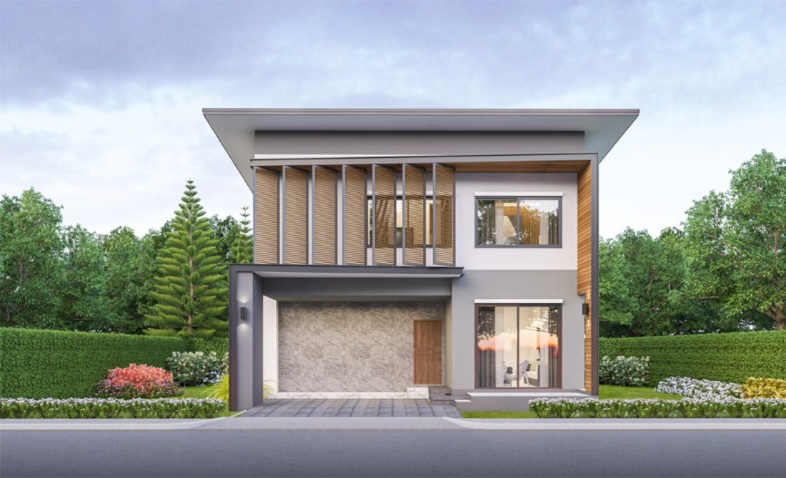 Nhà vuông hiện đại với không gian mở rộng rãi